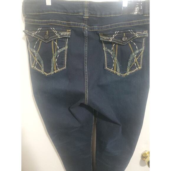Project Womens Distressed Heavy Stitch Relaxed Straight Leg Blue Jeans Size 20 - Picture 3 of 5